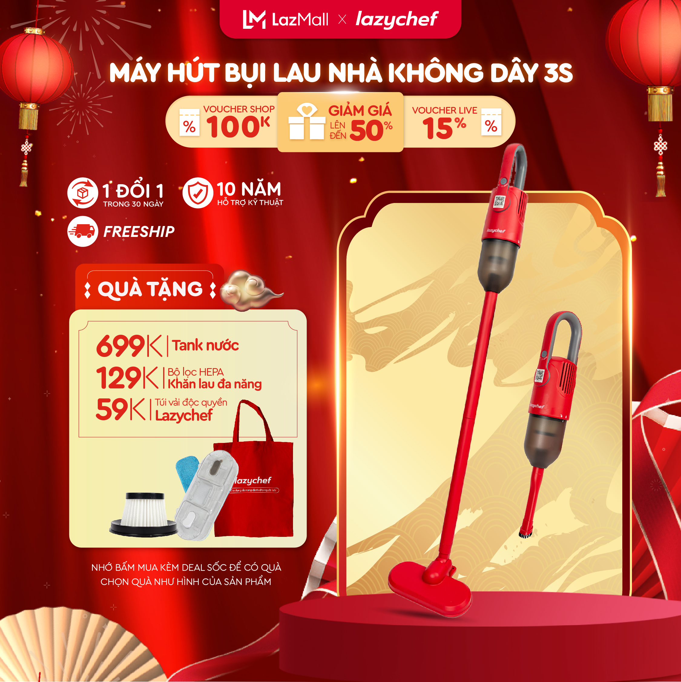 Máy hút bụi lau nhà nhà không dây 3s máy hút bụi cầm tay máy hút bụi sạc pin nhỏ gọn hút sạch mọi ng