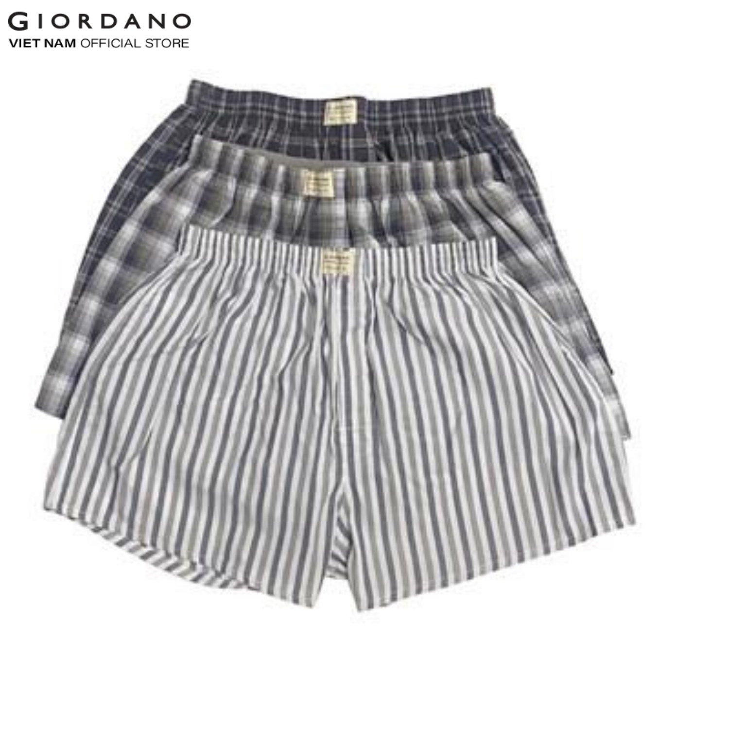 [Special Deal] GIORDANO Bộ 3 Quần Lót Ngủ Nam Mens Cotton Boxers 01179139