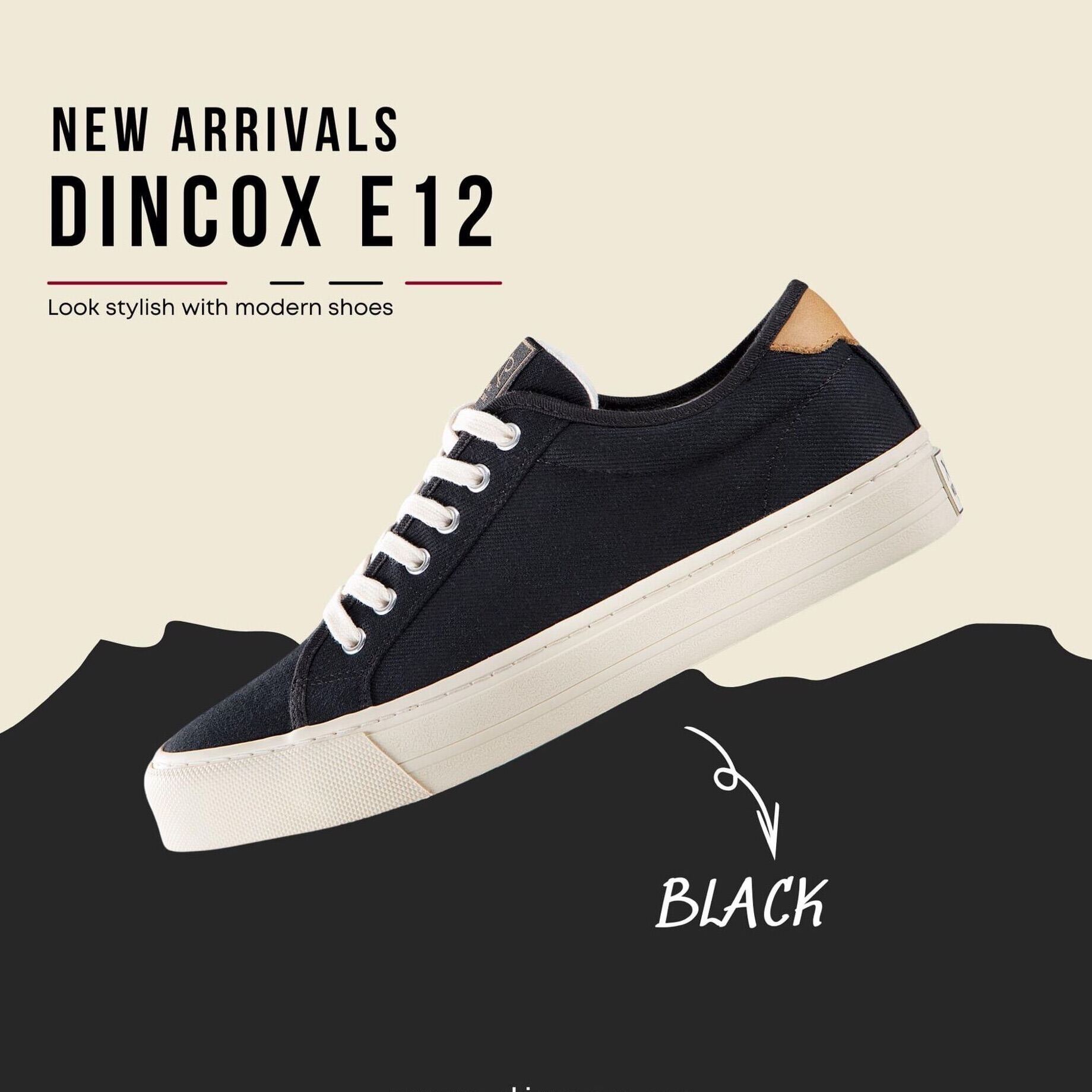 Giày Sneaker Nam Vải Canvas DINCOX E12 Black Đơn Giản Thanh Lịch. Freeship max toàn quốc.