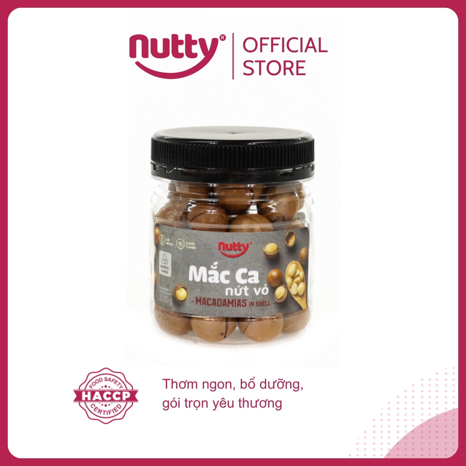 Mắc ca nứt vỏ Nutty - Hạt mắc ca nhập khẩu từ Úc hạt được nướng nguyên vị và làm nứt vỏ tự nhiên - T