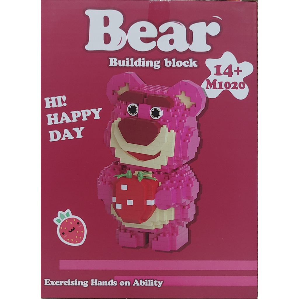 Bộ đồ chơi xếp hình Lego nhân vật Gấu Dâu Lotso ôm dâu siêu hot dễ thương quà tặng 8/3 tuyệt nhất 20