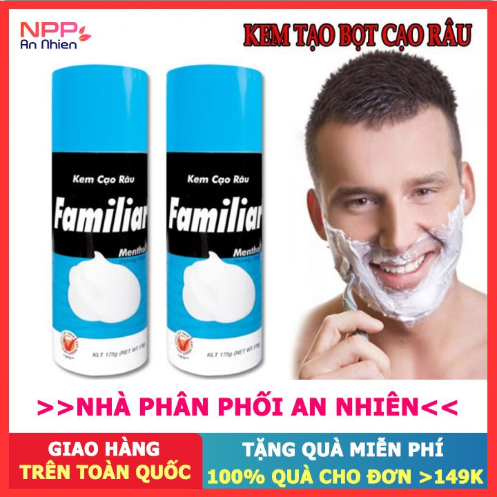 Bộ 2 Chai Kem (Bọt) Cạo Râu Familiar 175G (Xanh Dương) - Npp An Nhiên