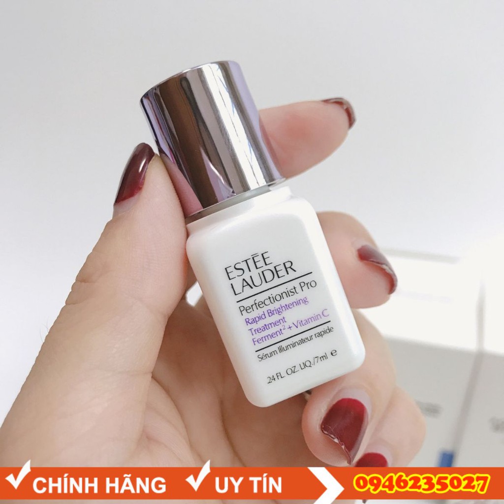 Tinh chất trắng da trẻ hóa Estee Lauder Perfectionist Pro Vitamin C 7ml giúp tẩy da chết trên da một cách nhẹ nhàng và HA giúp làm căng đầy da ngay tức thì