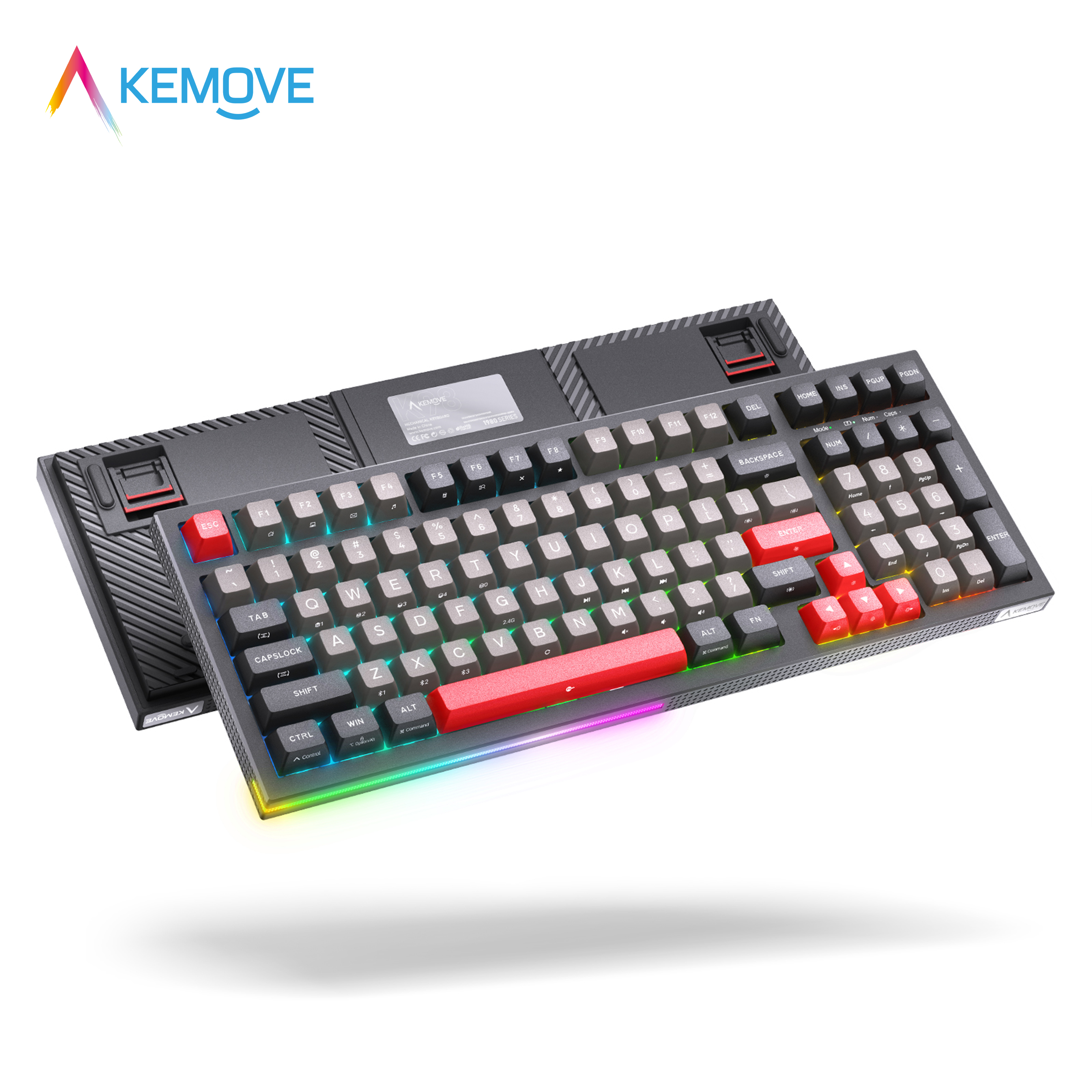 KEMOVE K98 Wireless Gaming Mechanical Keyboard with BT5.0/2.4G/Type-CRGB Backlight98 Keys Hot-Swappa