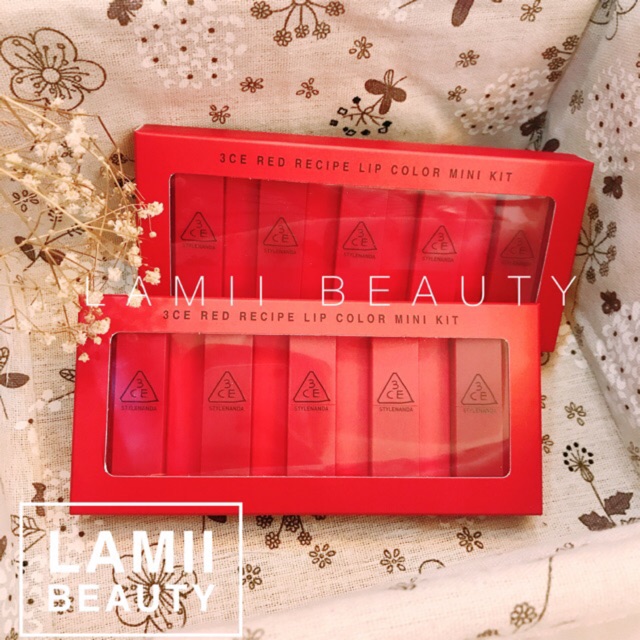 [Hcm]Set Son 3Ce Red Recipe Mini Lip Kit