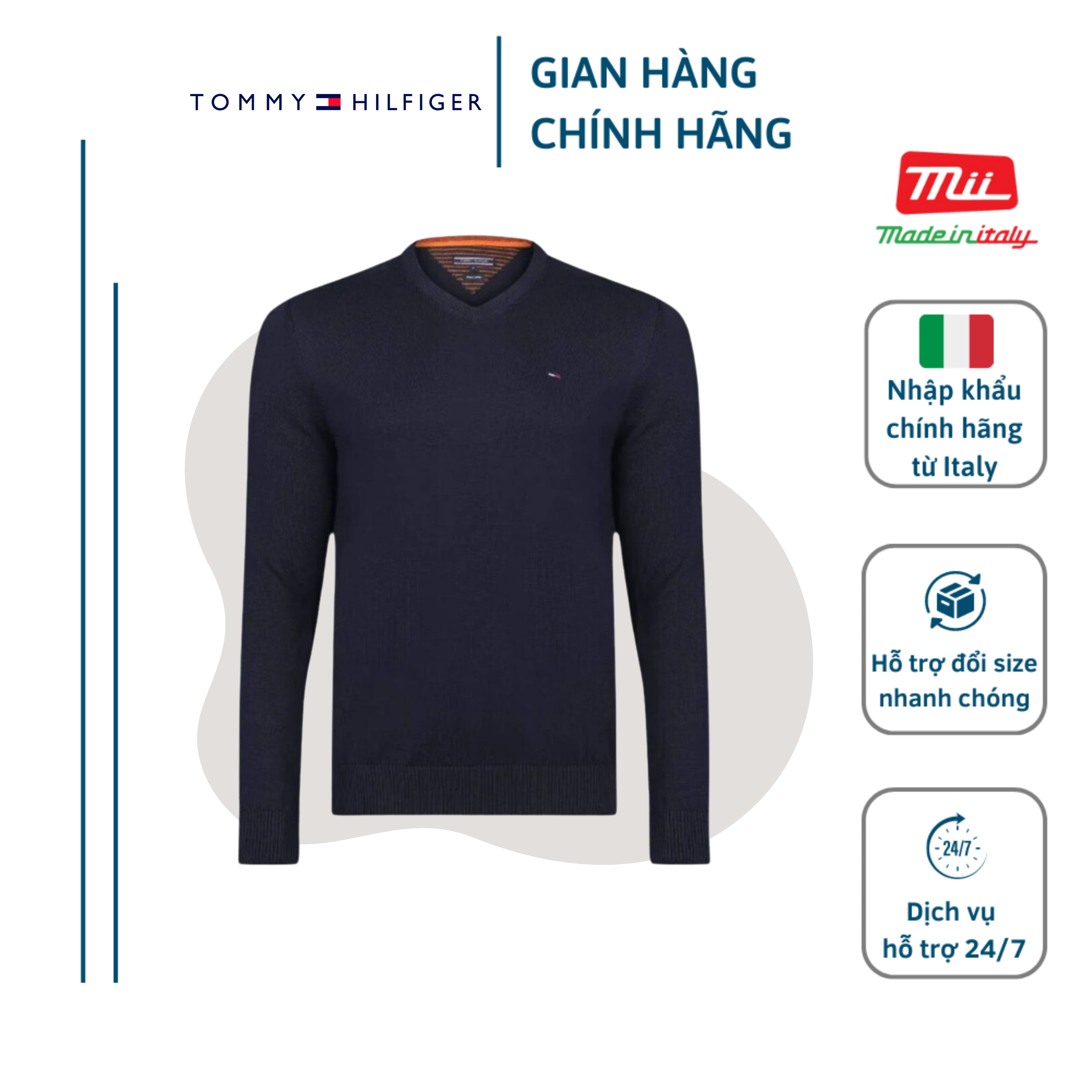 ÁO LEN PULLOVER DÀI TAY NAM - TOMMY HILFIGER - NHẬP KHẨU CHÍNH HÃNG TỪ CHLB ĐỨC - TO1799655