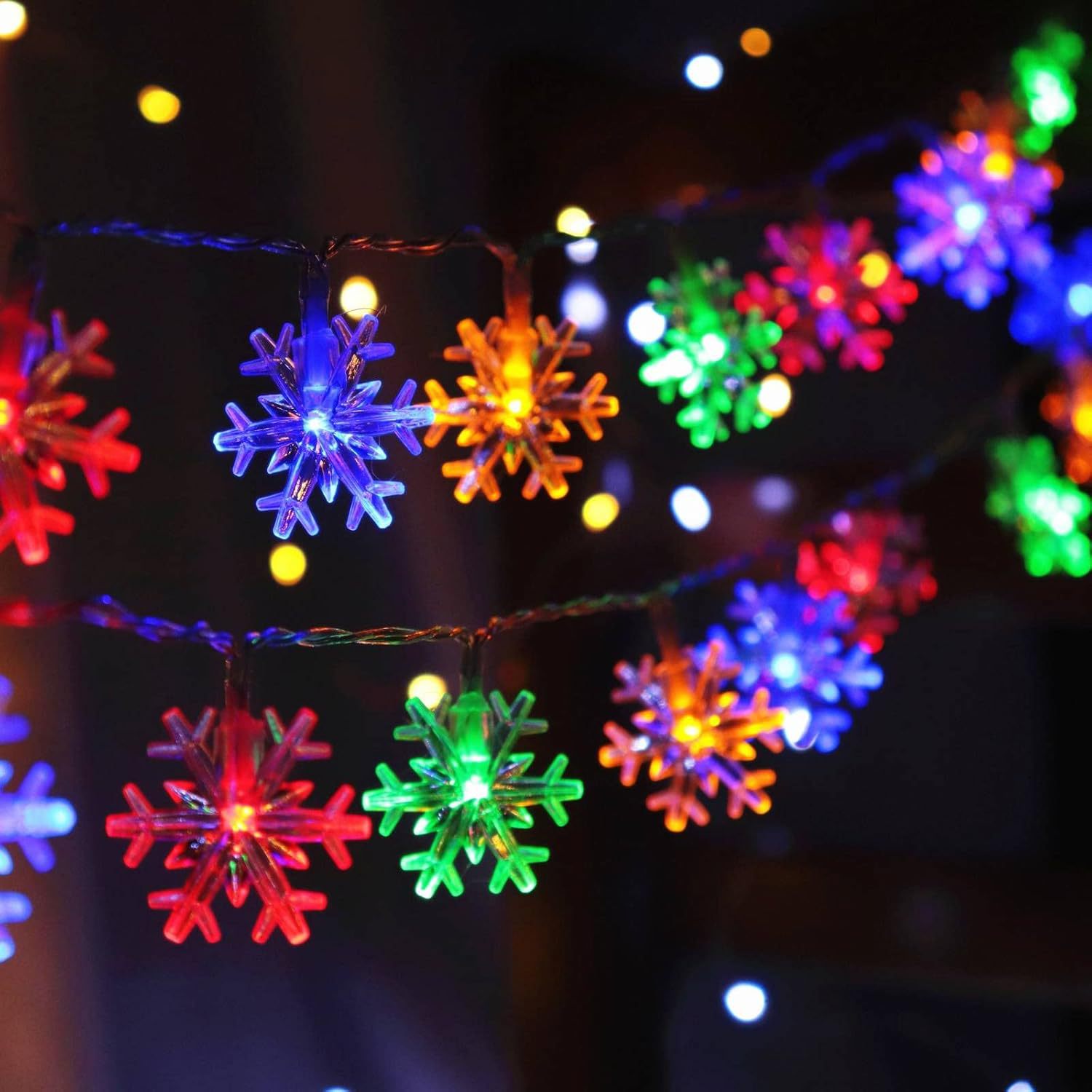 Dây Đèn LED Trang Trí Bông Tuyết 3.6M-10M Đèn Decor Phòng Siêu Sáng Trang Trí Cây Thông Noel Trang Trí Tết Siêu Đẹp Chất Liệu An Toàn