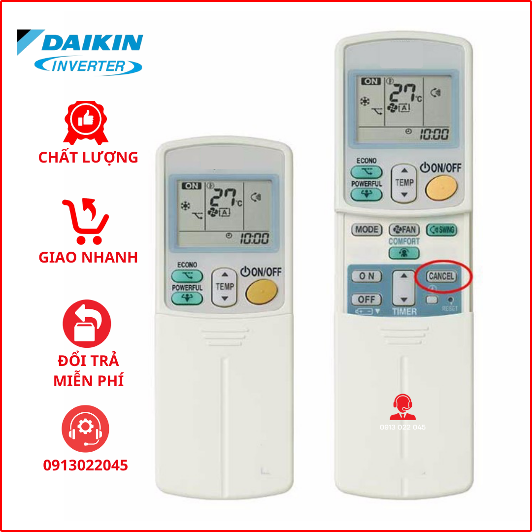 Điều khiển điều hòa Daikin 1 chiều và 2 chiều Inverter.