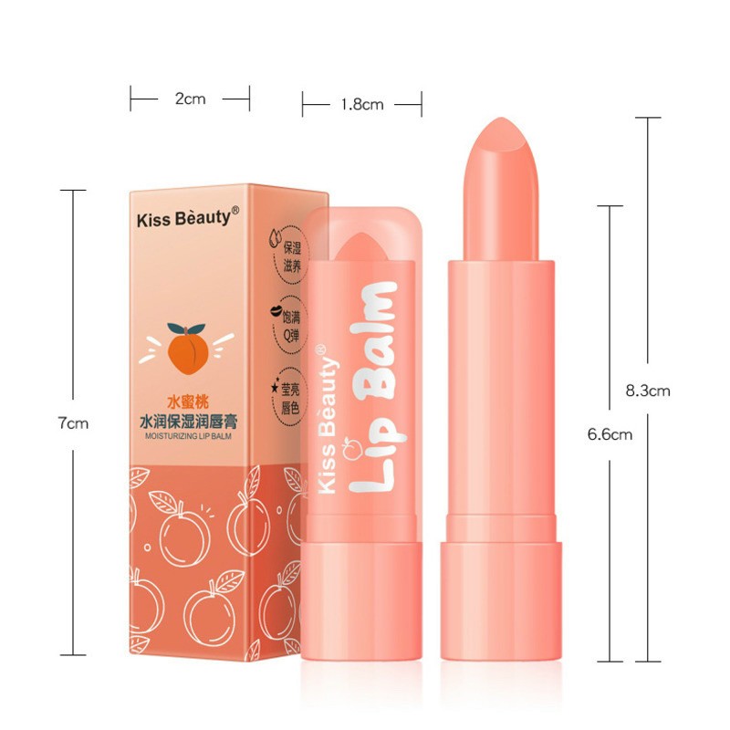 Son Dưỡng Môi Đào Tươi Kissbeauty Có Hộp Siêu Sang Môi Hồng Căng Mịn Chuẩn Hotgir (Có Tính Năng Đổi Màu Môi)