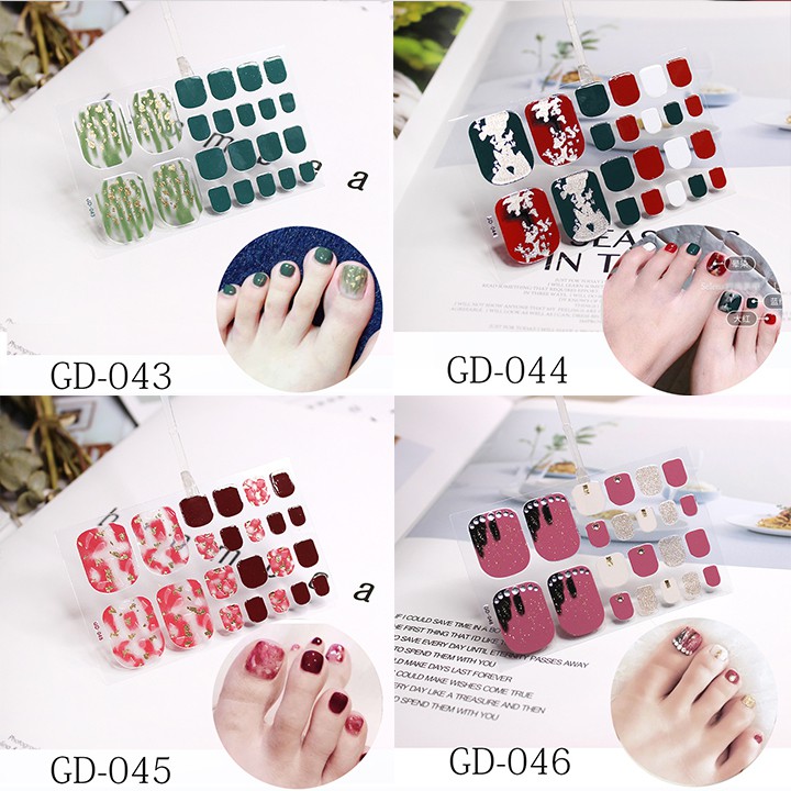 Gd041 - 060 Nail Wraps Set Dán Móng Chân 3D 22 Miếng Nhiều Mẫu Cam Kết Hàng Đúng Mô Tả Chất Lượng Đảm Bảo An Toàn Đến Sức Khỏe Người Sử Dụng