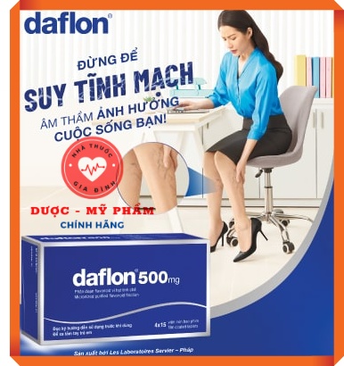 Daflon 500 ho tro Gian_tinh_mach & Tri CHÍNH HÃNG LOẠI 1(4 vỉ x 15 viên)
