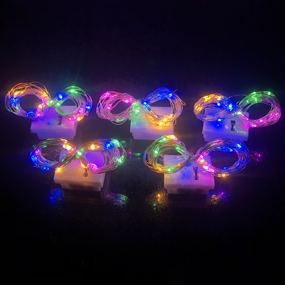 Đèn led dây đèn nháy dom đóm Fairy light chạy bằng pin AG13 dây dẫn kẽm sang trọng trang trí bó hoaphòng ngủtrang trí tết 2024 noel cây thông cây đào