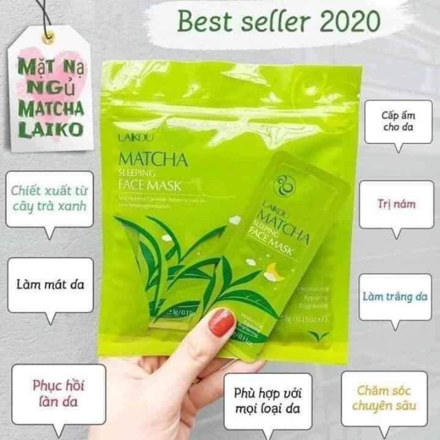 Mặt Nạ Ngủ Trà Xanh Matcha Siêu Thích 1 Gói Cam Kết Hàng Đúng Mô Tả Chất Lượng Đảm Bảo An Toàn Đến Sức Khỏe Người Sử Dụng Đa Dạng Mẫu Mã Màu Sắc Kích Cỡ
