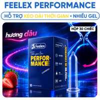 Bao Cao Su Kéo Dài Thời Gian Feelex Performance Siêu Mỏng Giúp Kéo Dài Thời Gian Hương Vani Hương Dâu Hộp 10c - Nhiều Gel Bôi Trơn Tăng Khoái Cảm