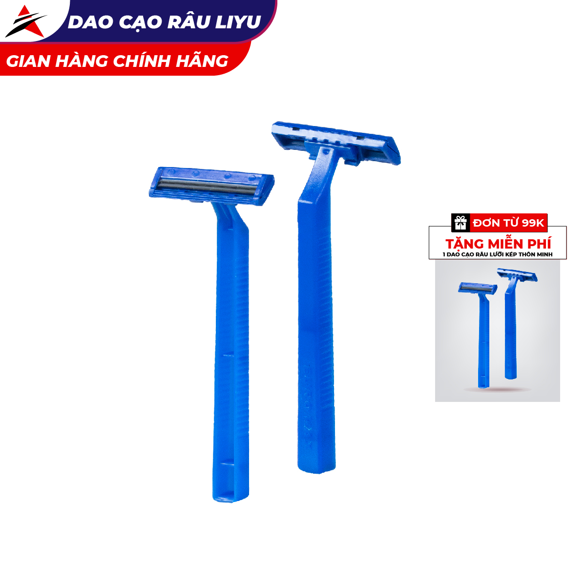 [Hcm]Dạo Cao Râu Liyu Euromax Cán Nhựa Hai Lưỡi Gói Một Cây