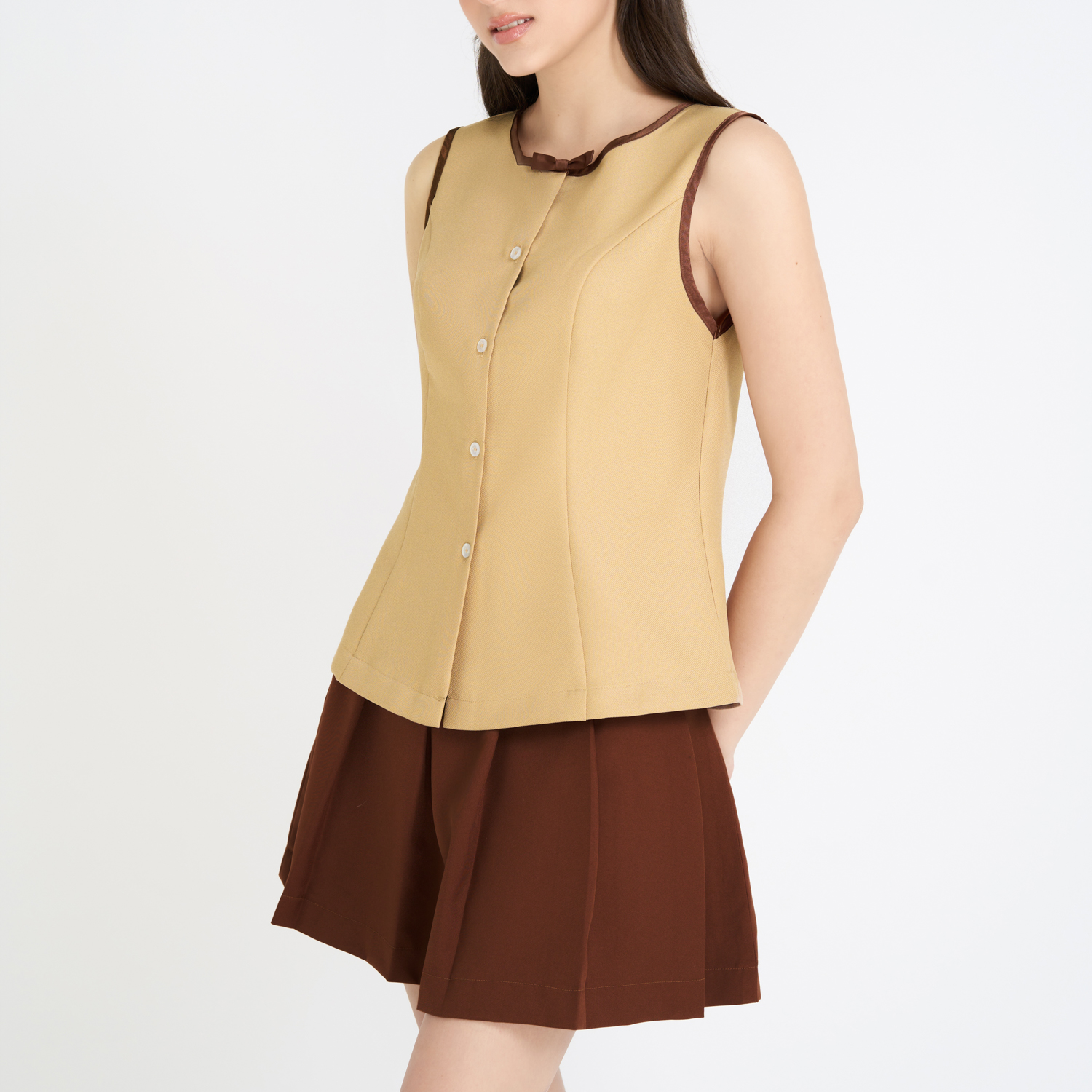 Chân váy mini xếp ly cotton mịn Maybi