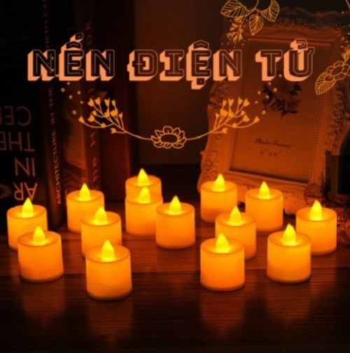 Đèn led nến điện tử pin cúc áo