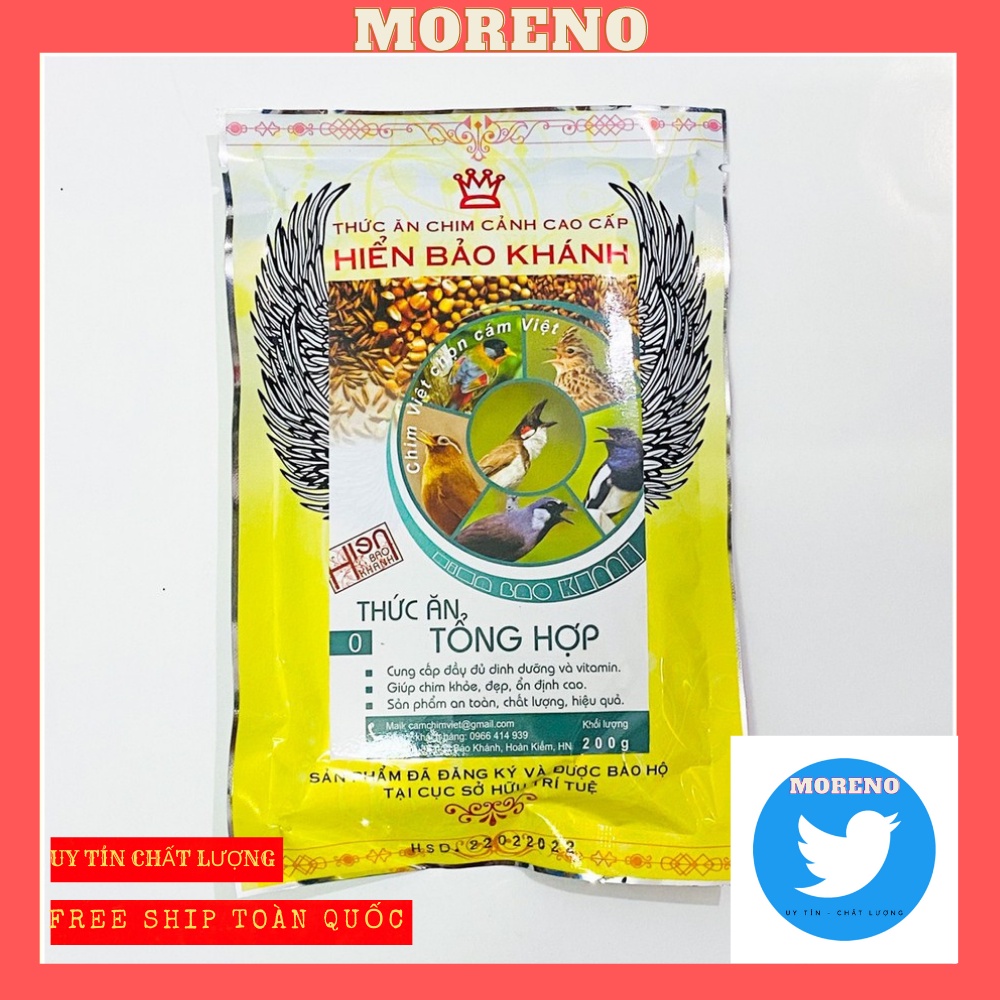 Cám chim tổng hợp Hiển Bảo Khánh số 0 cao cấp 200gram MORENO - Cám tổng hợp Hiển Bảo Khánh số 0 giá 