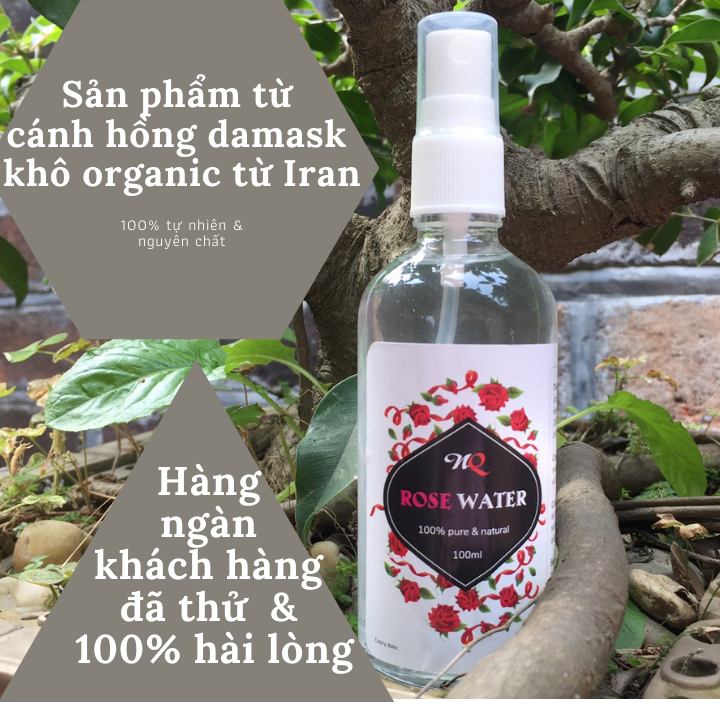 Nước hoa hồng nguyên chất- nước hoa hồng damask- Xịt khoáng hoa hồng damask