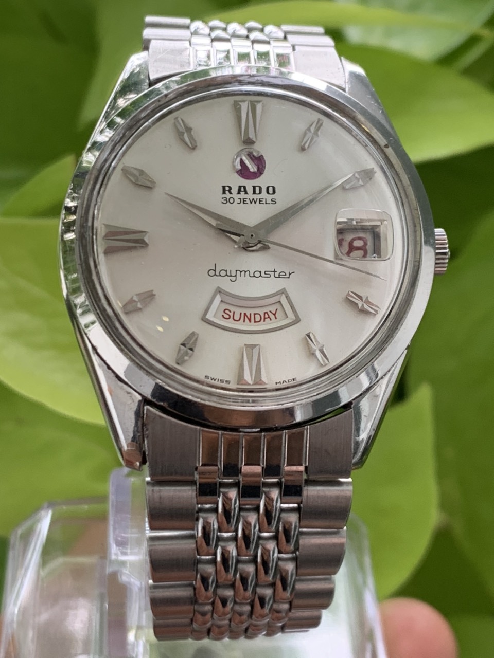 Đồng hồ nam Rado mỏ neo automatic 30 jewels 2 lịch dây kim loại của Thụy