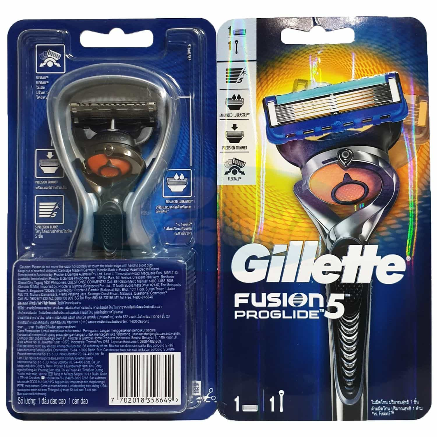 Dao Cạo Râu 5 Lưỡi Gillette Fusion Proglide (1 Tay Cầm Và 1 Đầu Cạo)