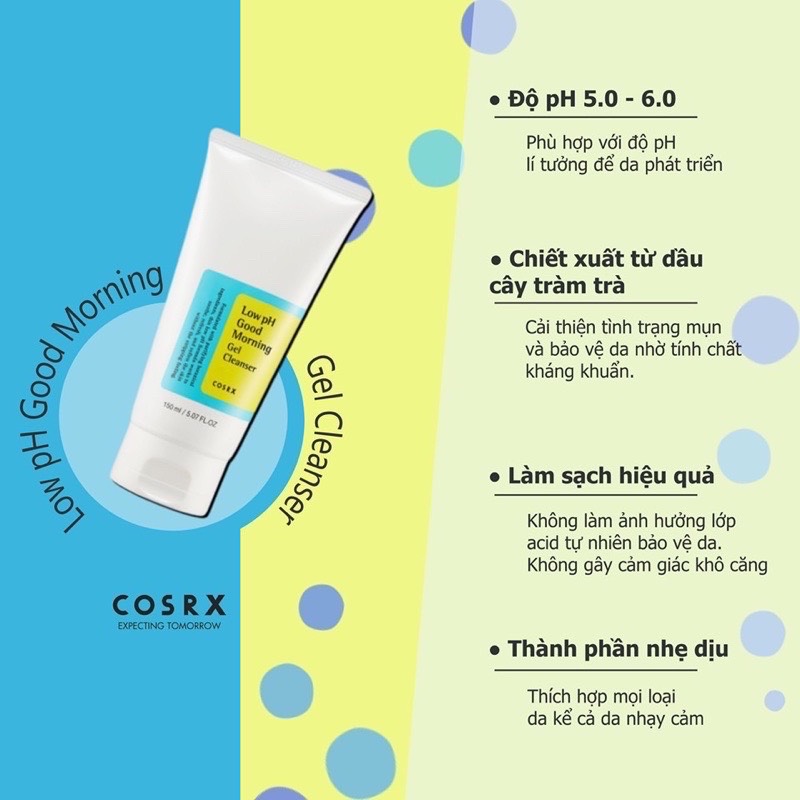 Sữa Rửa Mặt Cosrx Low Good Morning Gel Cleanser 150Ml