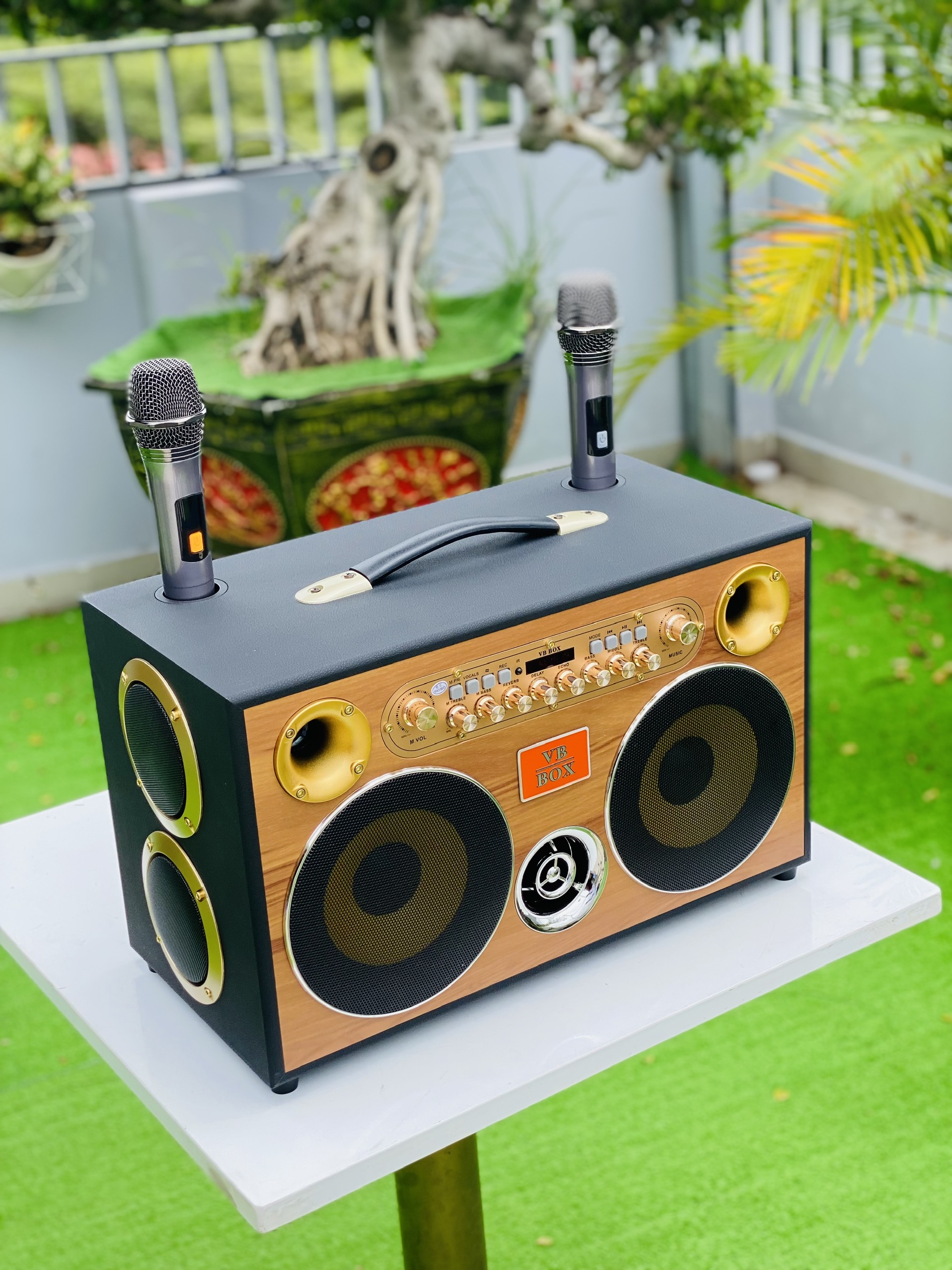 Loa Xách Tay karaoke MT888 - 8 Loa Bass20 Đôi 500W Bass Căng Ấm Tiếng Lên Siêu Rõ Đi Kèm Cặp Micro H