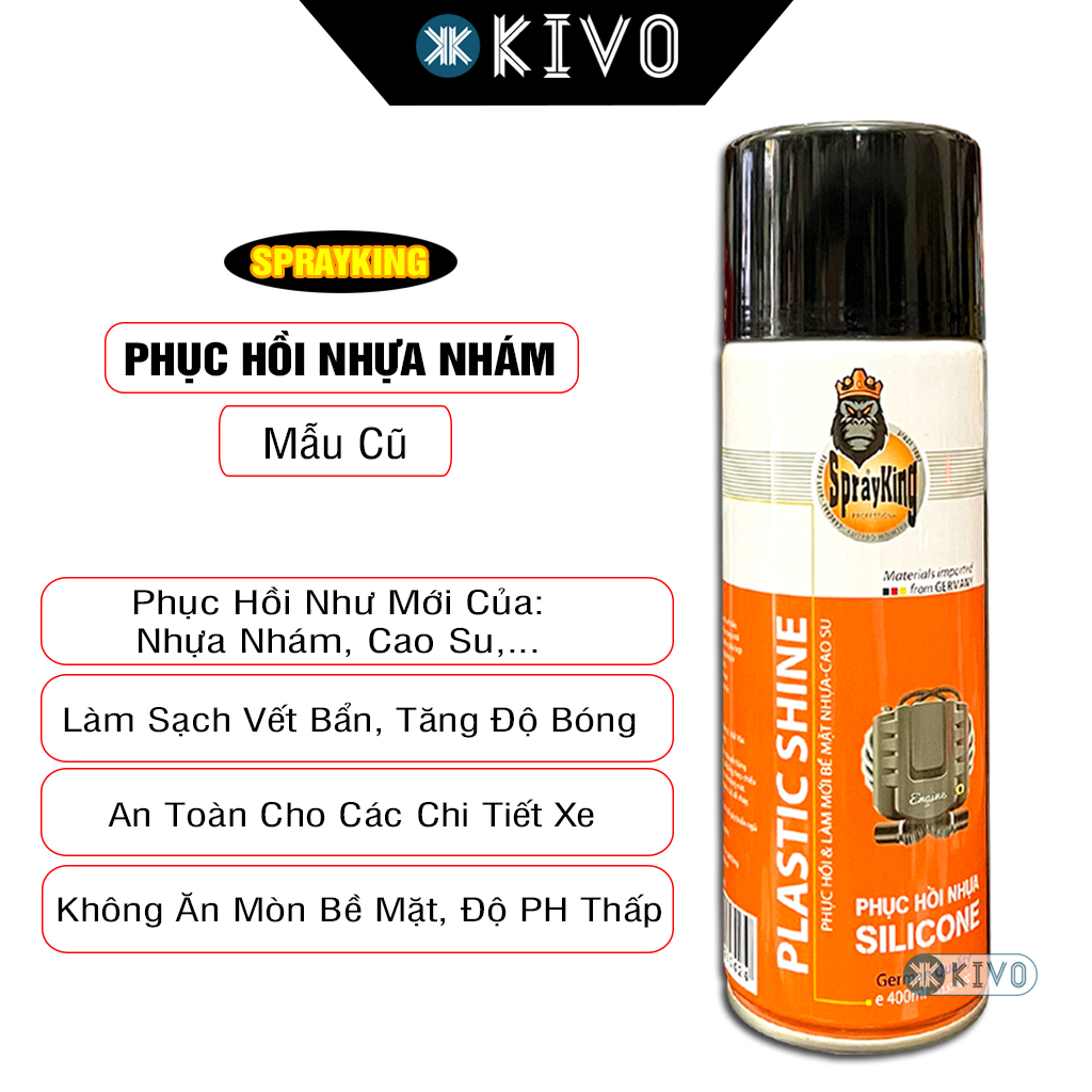 Chai Phục Hồi Nhựa Nhám SprayKing 400Ml CHÍNH HÃNG - Chai Xịt Nhựa Nhám Đen/ Chai Xịt Bóng Xe Máy/ C