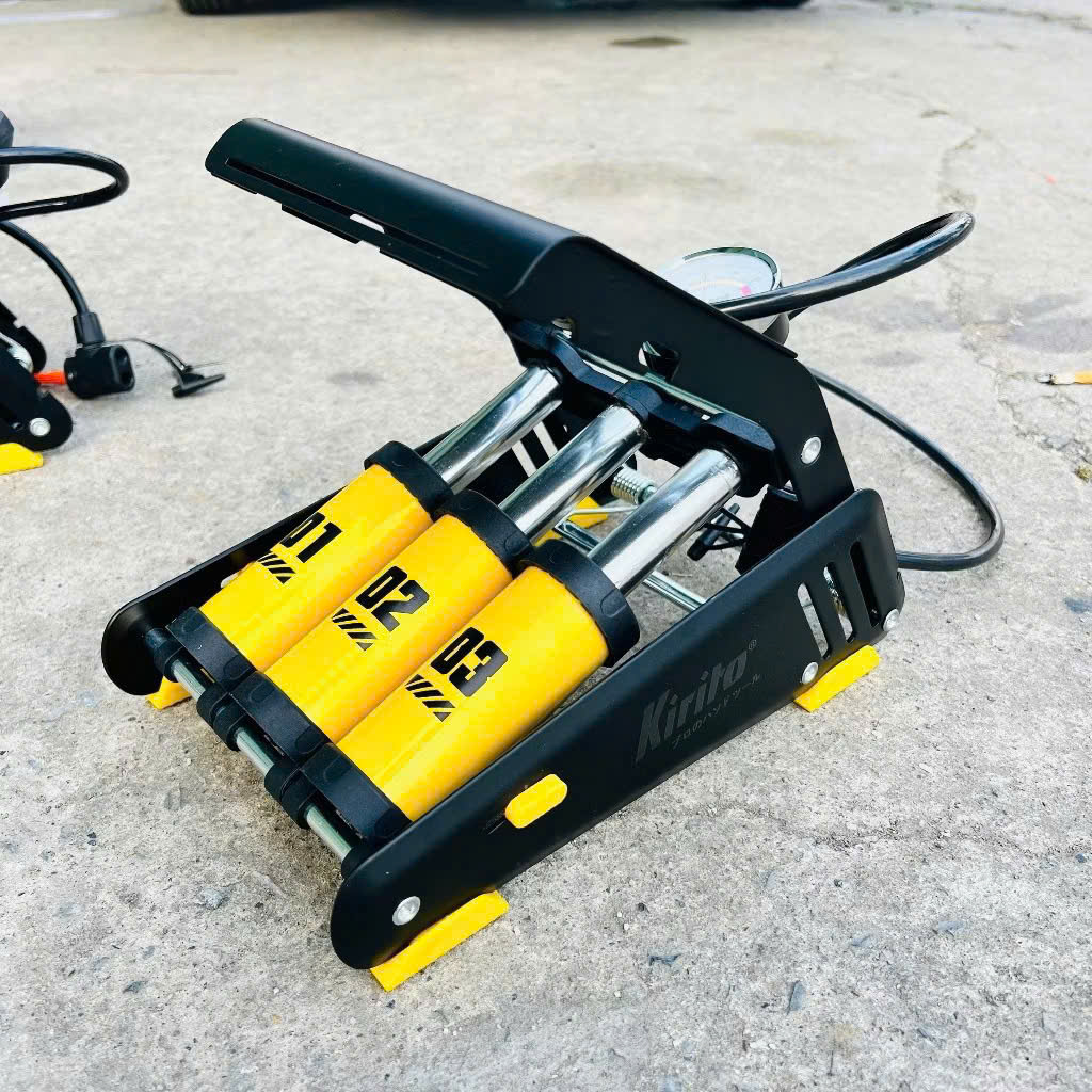 Bơm đạp chân xe đạp xe máybơm xe đạp xe máy Kirito Nhật Bảnbơm xe đạp chân 2 ốngbơm hơi đạp chânbơm 