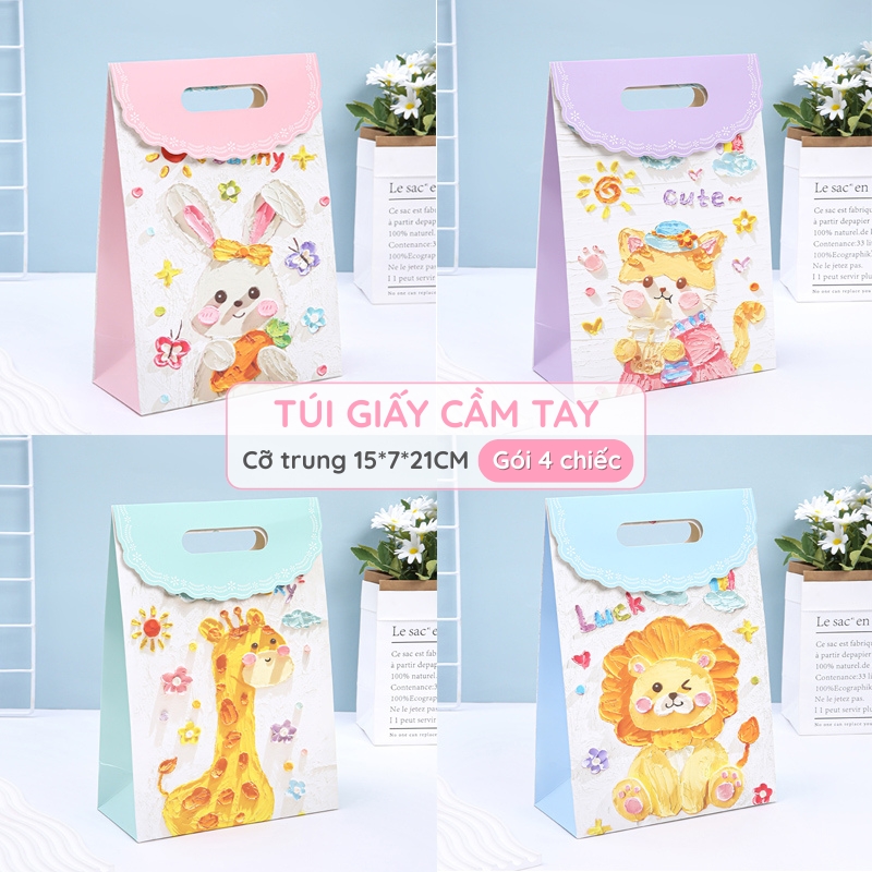 Túi Giấy Đựng Quà Sinh Nhật Mini Cute – Thiết Kế Sang Trọng Có Hoa Dày Đẹp Cứng Cáp Gói Quà Tặng Hoàn Hảo