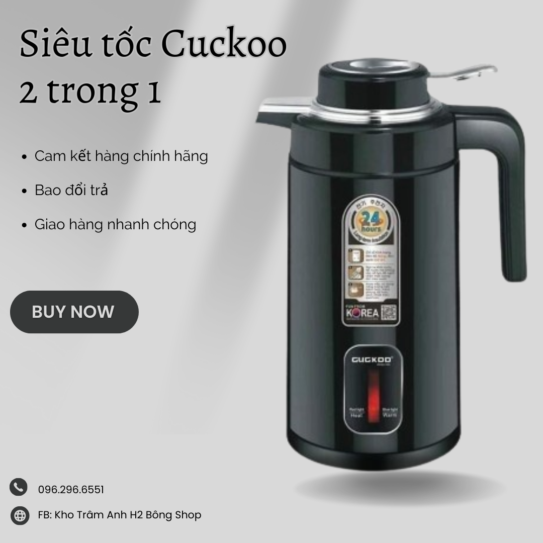 Ấm siêu tốc CUCKOO- 2 TRONG 1- Giữ nhiệt trong 48h