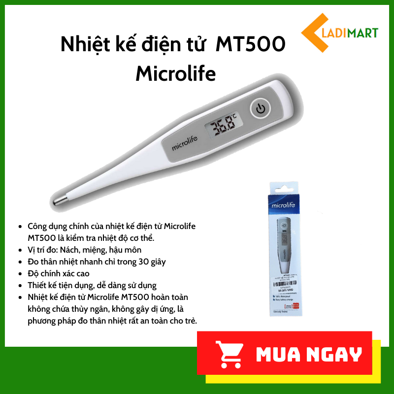 [Hàng Chính Hãng Thụy Sĩ] Nhiệt Kế Điện Tử Dạng Bút Microlife Mt500 - Cho Kết Quả Nhanh Chóng Chỉ Trong 30 Giây