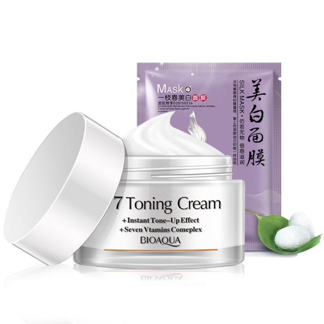 [Hcm]( Tặng Mặt Nạ) Kem Dưỡng Siêu Trắng V7 Bioaqua Toning Cream