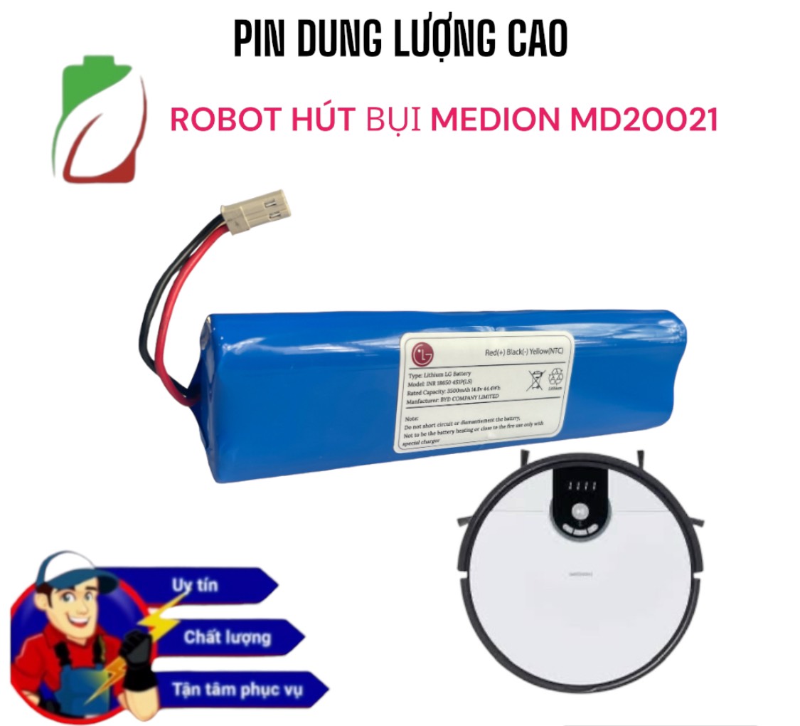 PIN ROBOT HÚT BỤI MEDION MD20021DUNG LƯỢNG 3500MAH BẢO HÀNH 9 THÁNG CHÍNH HÃNG NÂNG CẤP CHO PIN GỐC 