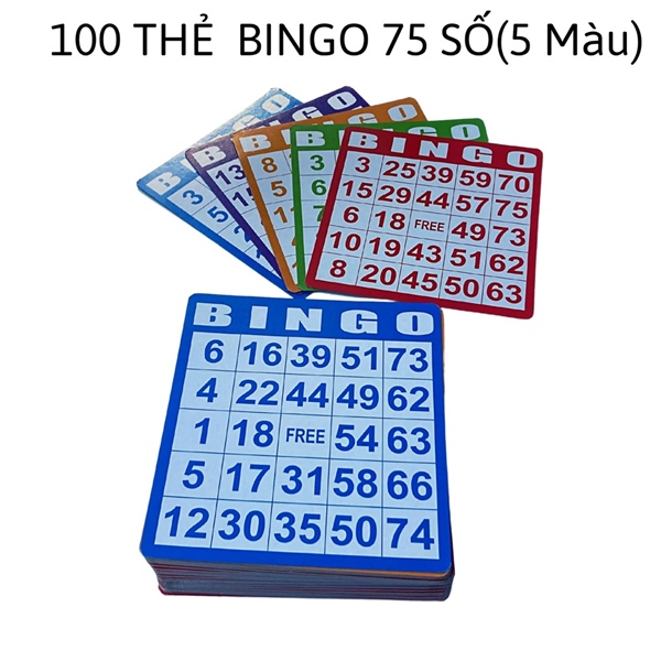Vé Dò Loto ( Lô tô) 160 Tờ 60 Số( Dùng đươc cho Bộ 75 Số 90 Số) -Bingo 75 Số