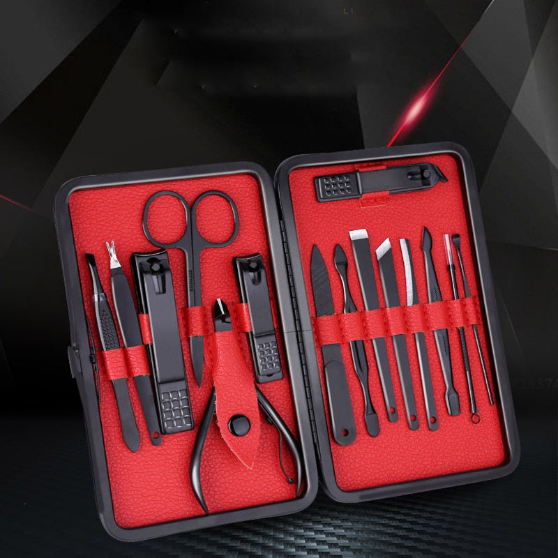 [Hcm]Bộ Cắt Bấm Móng Tay Bộ Kiềm Cắt Bằng Thép Titan Không Gỉ Hộp Da Thiết Kế Dạng Ví Cầm Tay Cao Cấp