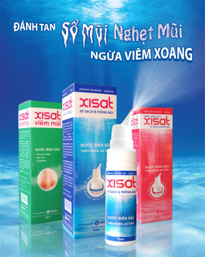 Nước Biển Sâu Xịt Mũi Xisat (Chai 75ml) Xịt sạch Thông mũi Ngăn ngừa viêm xoang
