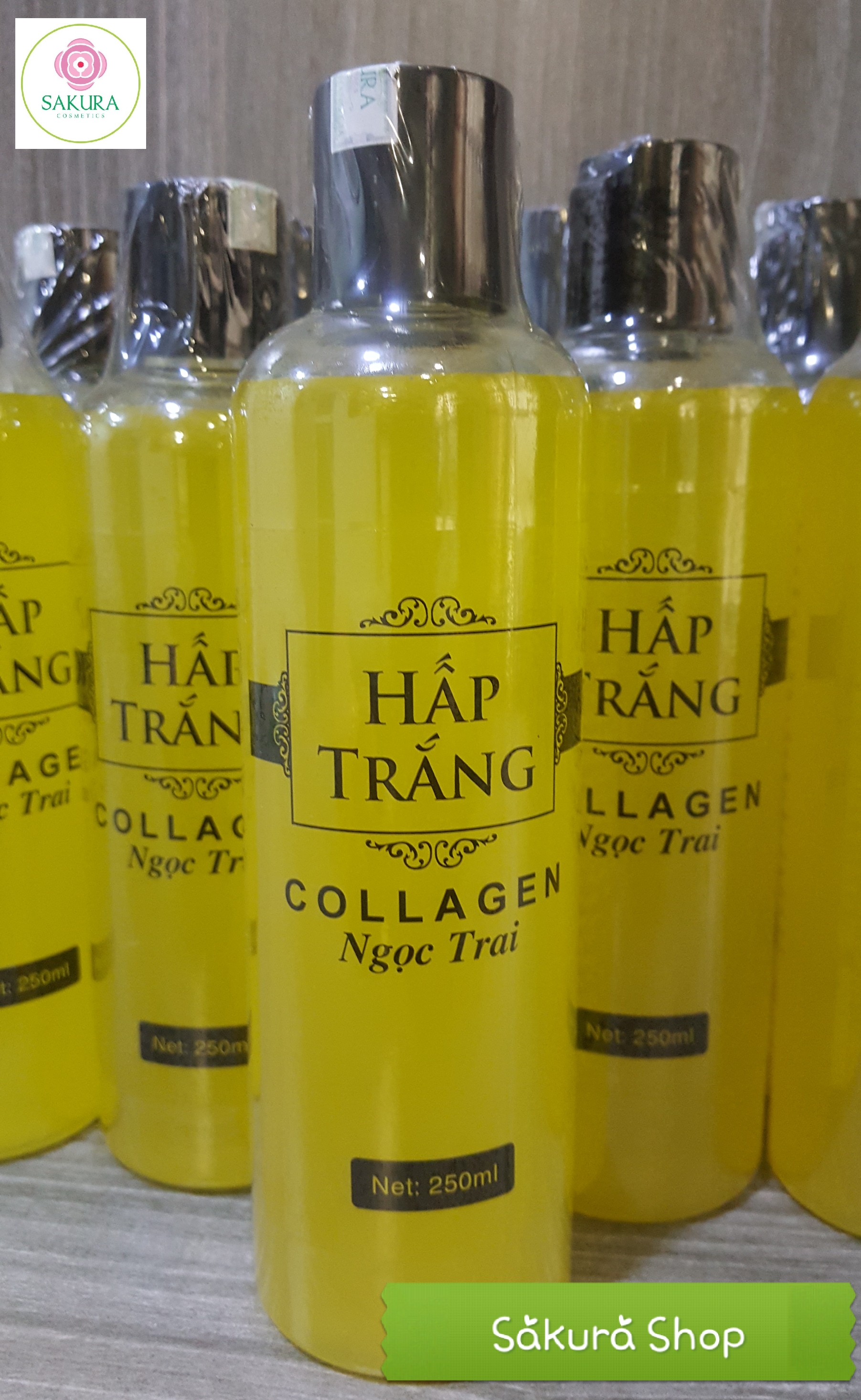 Hấp Trắng Da Ngọc Trai Collagen Chai 250Ml