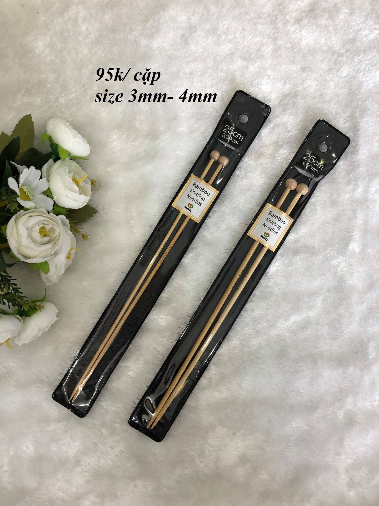 Kim đan tulip thẳng 25cm/ kim đan len tulip