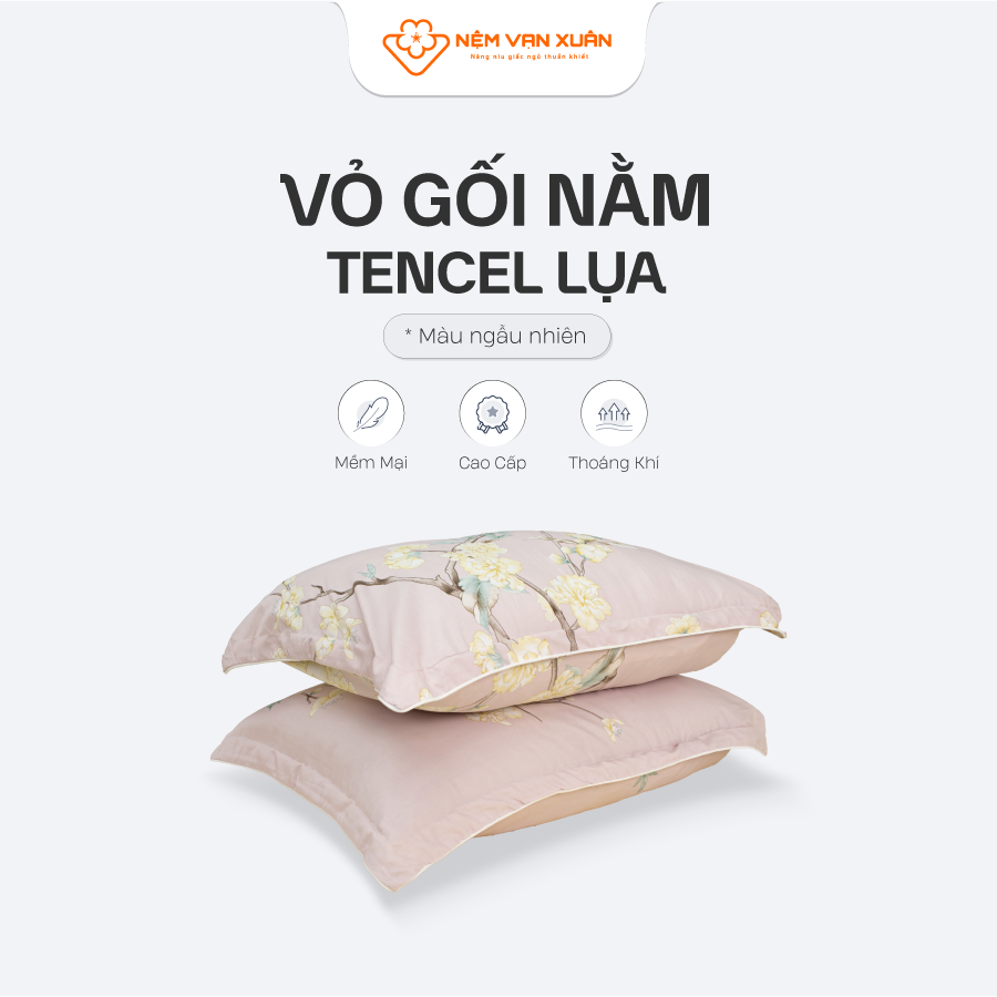[GIAO NGẪU NHIÊN] Vỏ Áo Gối Nằm Tencel Lụa Cao Cấp Chất Vải Mát Mịn Đa Dạng Màu Sắc Hoạ Tiết