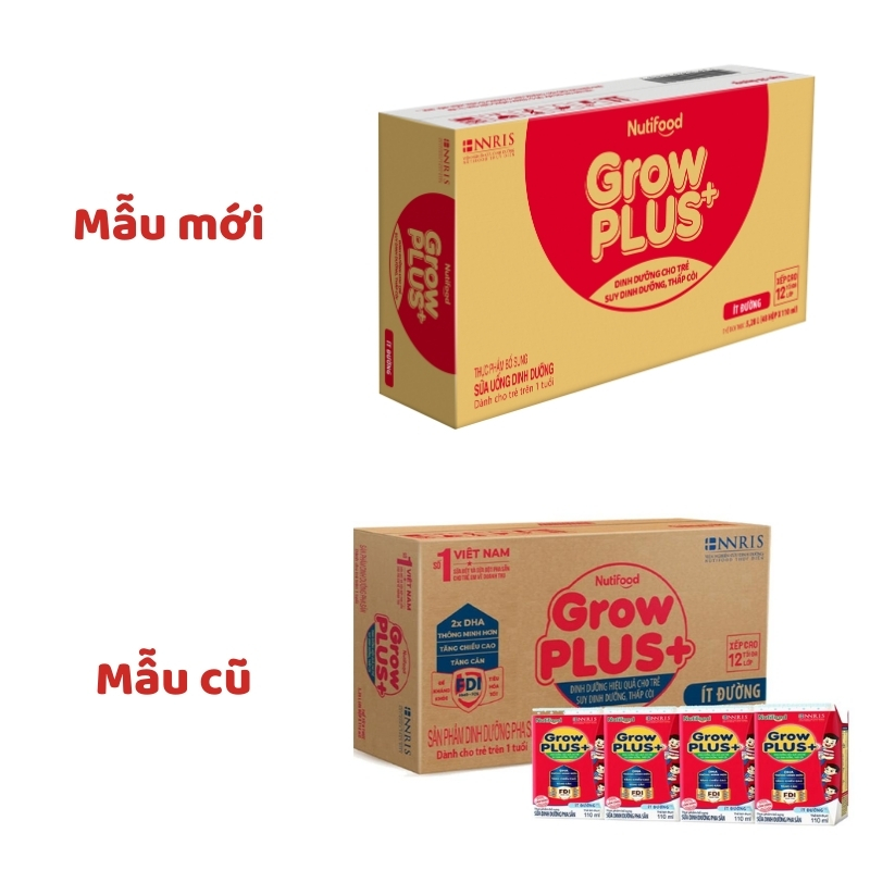 Thùng 48 Hộp Sữa GrowPLUS+ Đỏ Tăng Cân Hỗ Trợ Tiêu Hóa Tốt Tăng Cường Miễn Dịch Ít Đường 110ml 180ml - Bibo Mart