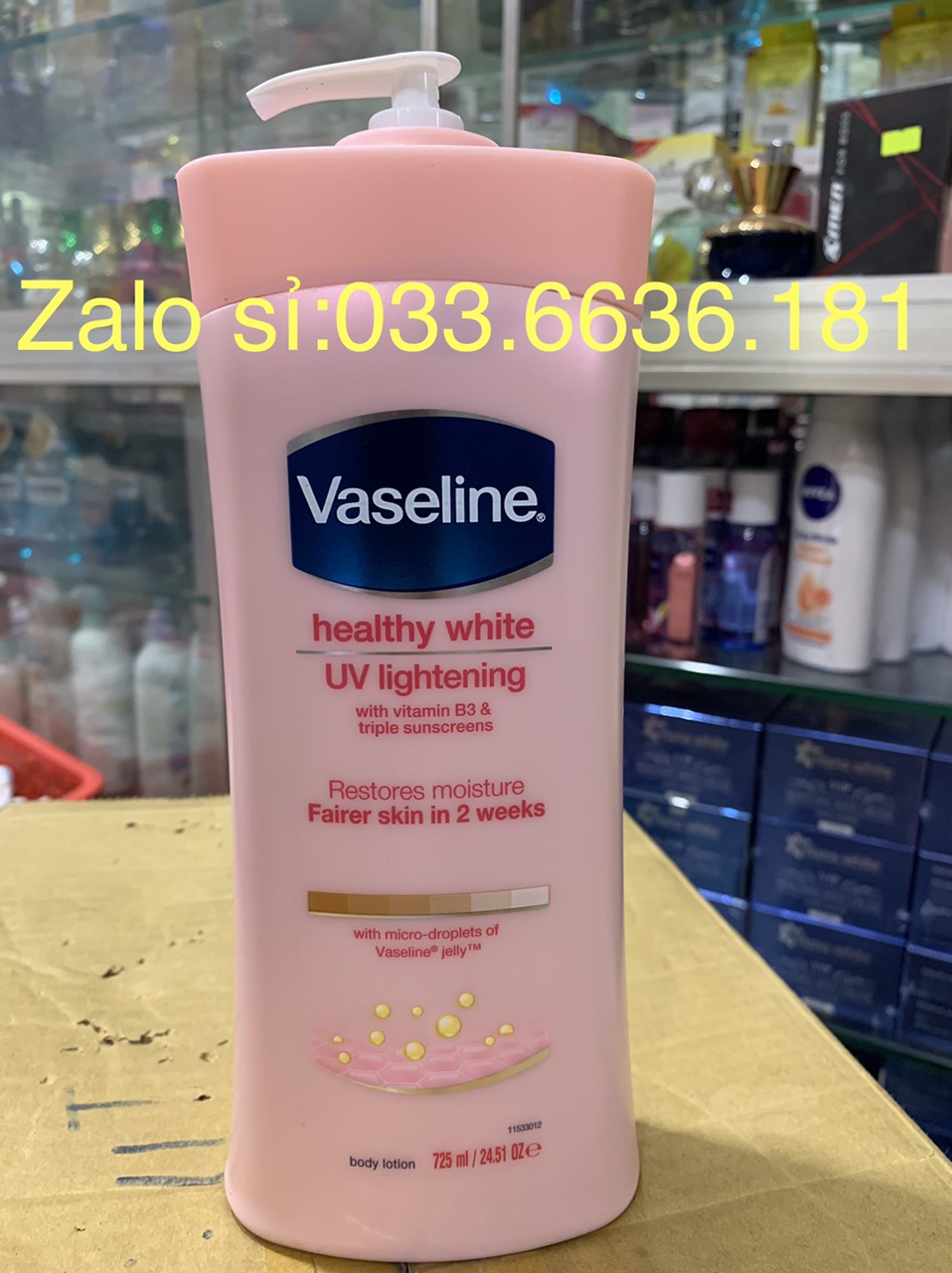 Sữa Dưỡng Thế Vaseline Healthy White Uv Lightening Dưỡng Mềm Mịnsáng Da Chai Vòi 725Ml