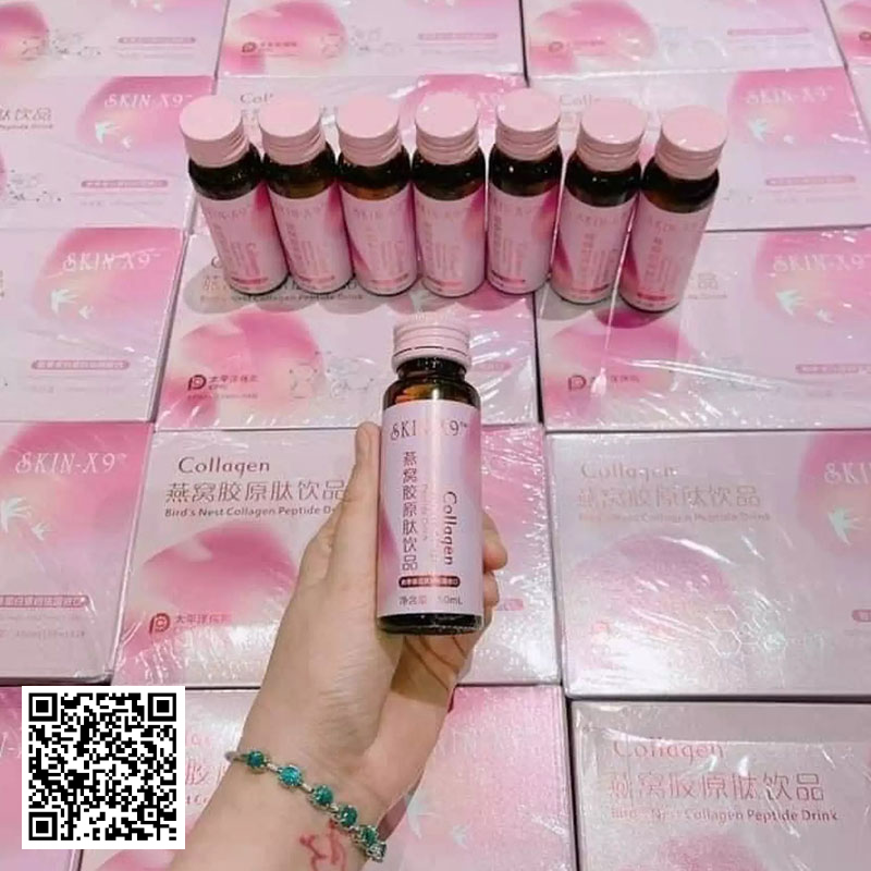 [CHÍNH HÃNG] Collagen Hồng Skin X9 - Rose Beauty Hộp 8 Chai giá rẻ, Nước Yến Collagen Skin X9, Hàm Lượng Collagen Gấp X5, Hỗ Trợ Giảm Nám, Tàn Nhang.