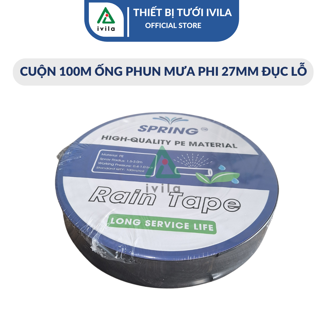 Cuộn 100m Ống phun mưa IVILA 27/32mm - Ống tưới phun mưa - Dây tưới phun mưa - Ống tưới cây - Dây tư