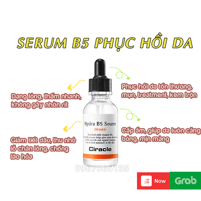 Tinh Chất Serum Phục Hồi Da Tổn Thương Cấp Ẩm Chống Lão Hóa Ciracle Hydra B5 Source 30Ml Hàn Quốc