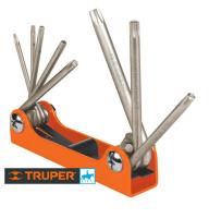 Bộ 8 chìa lục giác sao Xếp gọn Truper TORX-8 15569 Made in Taiwan