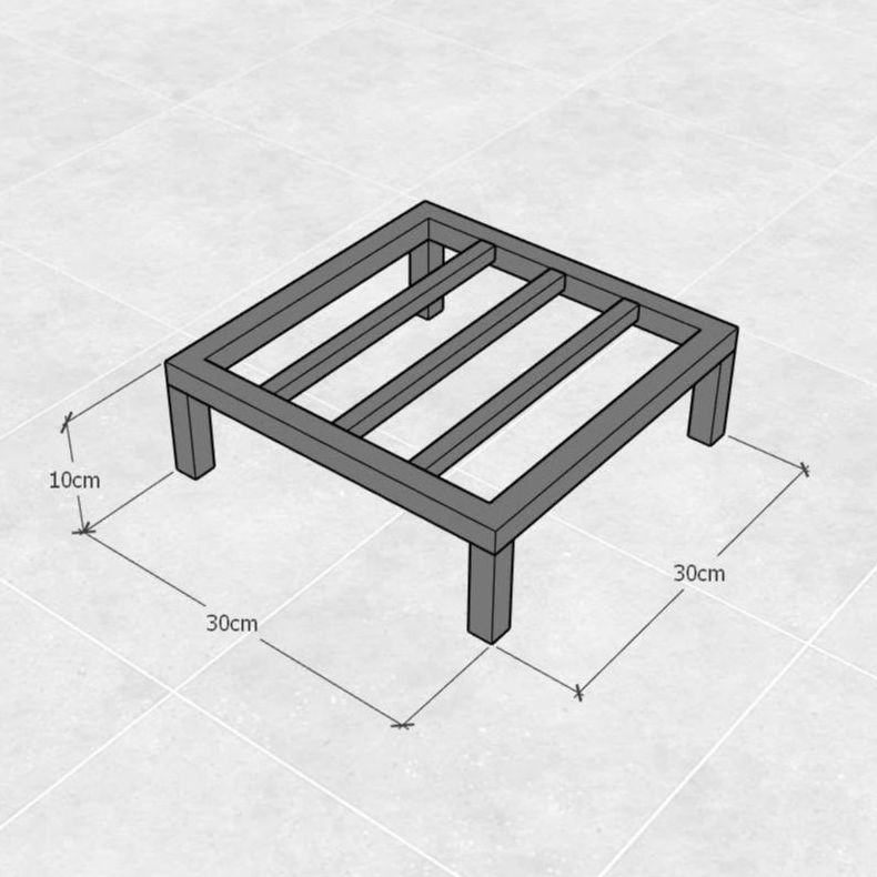 Kệ sắt để chậu cây cảnh - Vuông 20x20cm & Vuông 30x30cm Cao (10-15-20)cm thép hộp 20mm