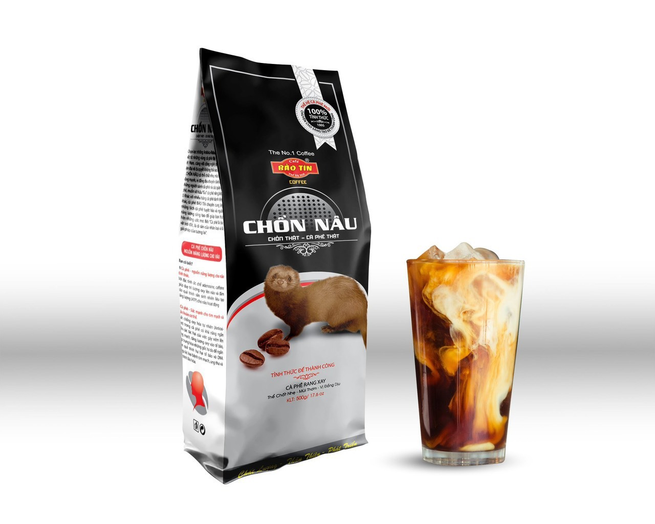 Cà phê CHỒN NÂU BẢO TÍN 500g (500g) cafe rang xay truyền thống dùng pha phin