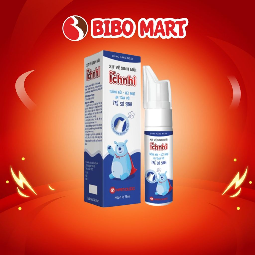 Xịt Vệ Sinh Mũi Ích Nhi Cho Bé 75ml Giúp Chăm Sóc Mũi Làm Sạch Loại Bỏ Bụi Bẩn Và Tác Nhân Gây Dị Ứng - Bibo Mart