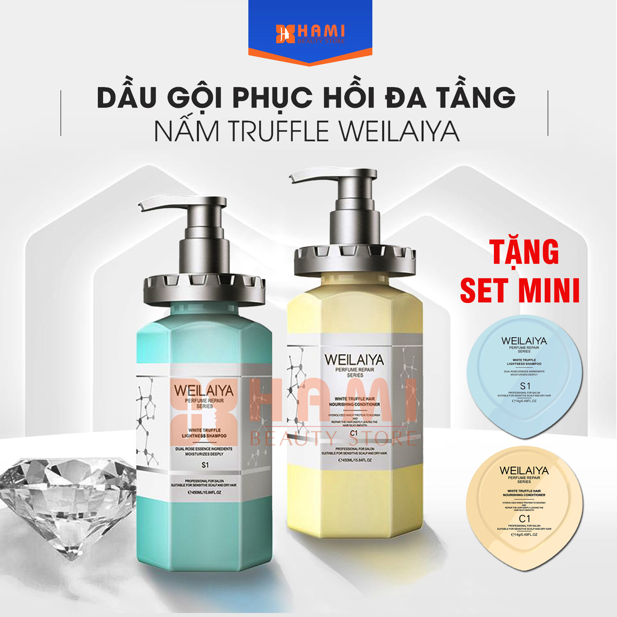 Bộ Dầu Gội Xả Phục Hồi Đa Tầng Nấm Truffle Weilaiya - Sang Trọng - Đẳng Cấp